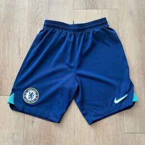 Nike Kids Athletic Shorts Medium Blue Dri Fit Gym Activewear Sporty Chelsea